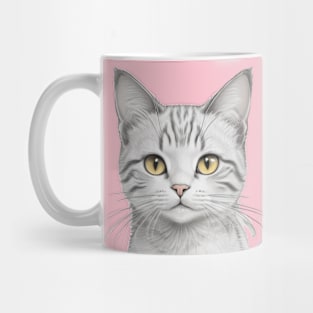 Aesthetic Cute Kitty Realisting Sketch Mug